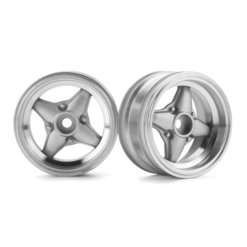 HPI 3908 MX60 4-Spoke Wheel 3mm Offset Matte Chrome *DISC*