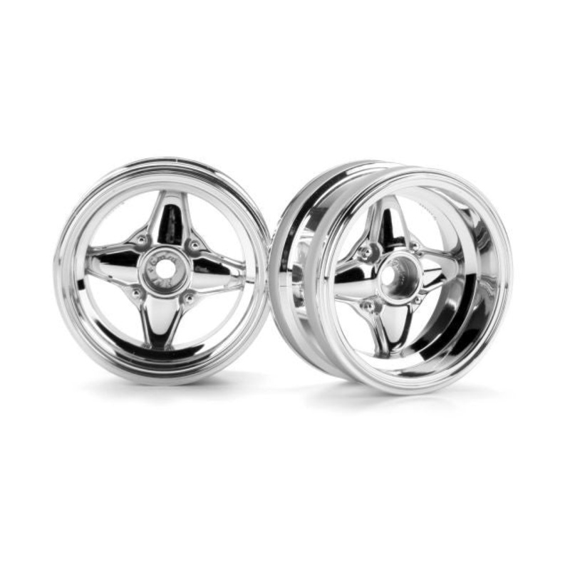 HPI 3912 MX60 4-Spoke Wheel 6mm Offset Chrome *DISC*
