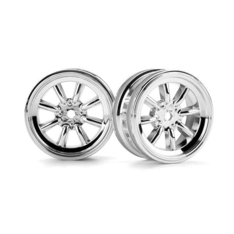 HPI 3932 MX60 8-Spoke Wheel 0mm Offset Chrome