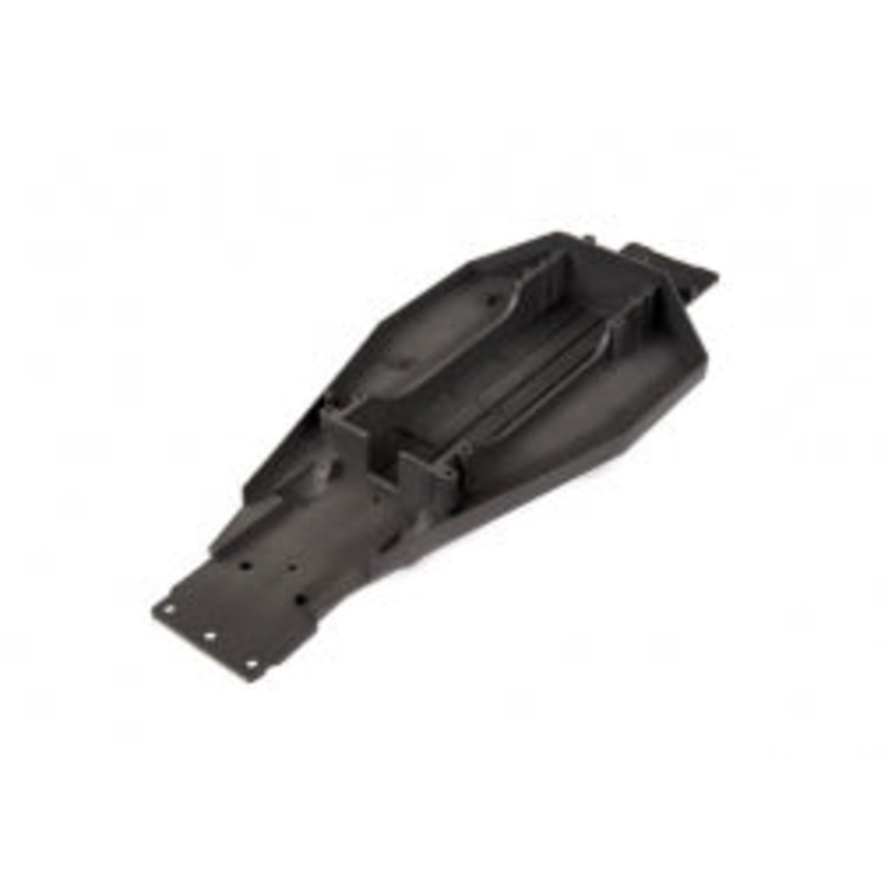 TRAXXAS 3722X Lower chassis black 166mm long battery compartment fits both flat and hump style battery packs use only w/ 3725R ESC mounting plate