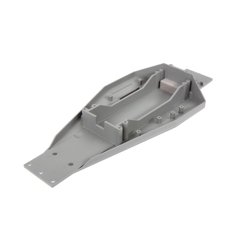 TRAXXAS 3728A Lower chassis (gray) (166mm long battery compartment) (fits both flat and hump style battery packs)