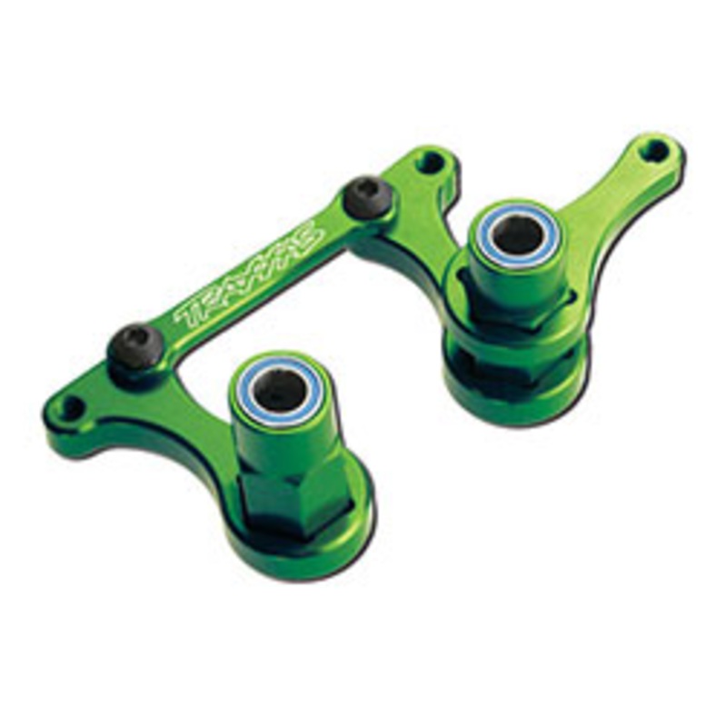 TRAXXAS 3743G Steering bellcranks drag link green-anodized 6061-T6 aluminum 5x8mm ball bearings (4) hardware assembled
