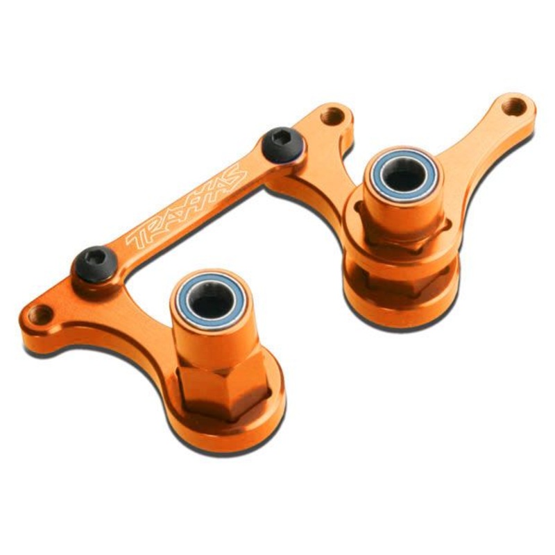 TRAXXAS 3743T Steering bellcranks, drag link (orange-anodized 6061-T6 aluminum)/ 5x8mm ball bearings (4)/ hardware (assembled)
