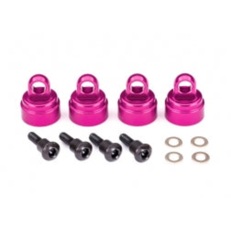 TRAXXAS 3767P Shock Caps Aluminum Pink-Anodized (4)