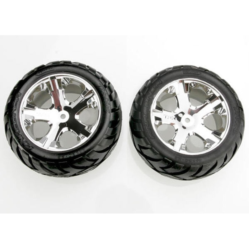 TRAXXAS 3773 Chrome All-Star Wheels+Anaconda Tires