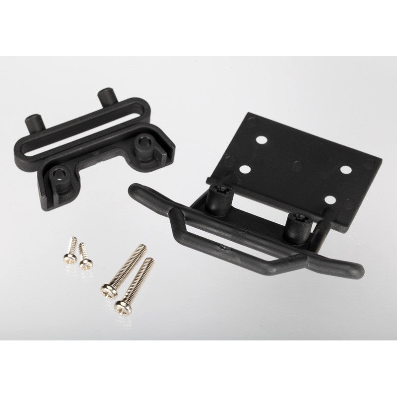 TRAXXAS 3621 Bumper, front / bumper mount, front / 4x23mm RM (2)/ 3x10mm RST (2) (black)
