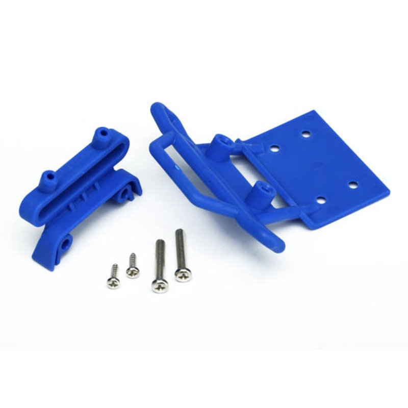 TRAXXAS 3621X Bumper Front Bumper Mount Front/ 4x23mm RM (2)/ 3x10mm RST (2) (blue)