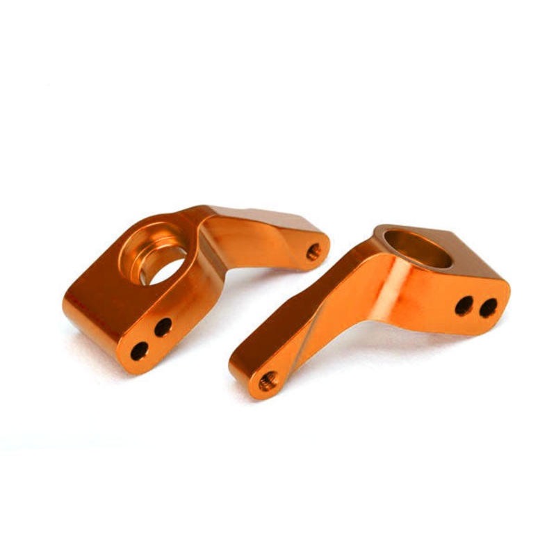 TRAXXAS 3652T Stub axle carriers, Rustler/Stampede/Bandit (2), 6061-T6 aluminum (orange-anodized)/ 5x11mm ball bearings (4)