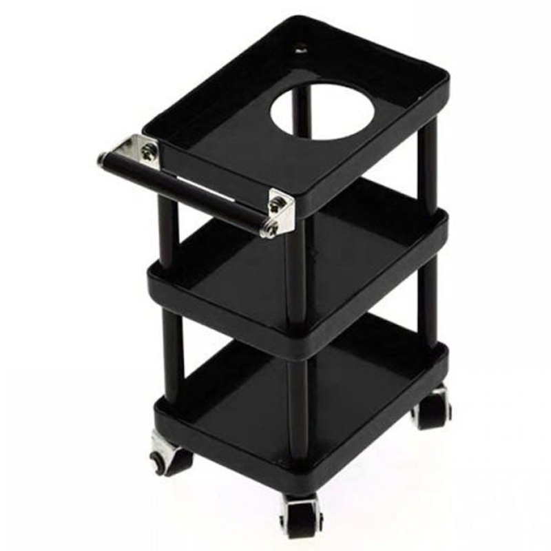 YEAH RACING YEA-YA-0628BK 1/10 3 Tiered Metal Rolling Shop Cart Kit (Black)