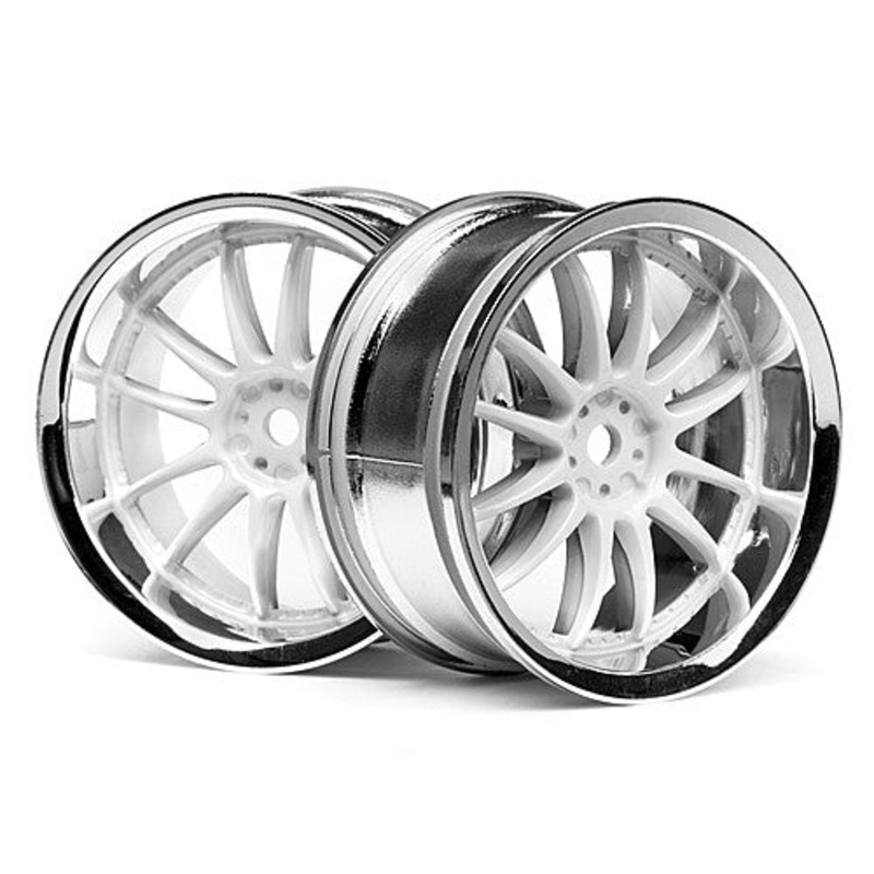 HPI 3283 Work XSA Wheel 26mm Chrome/White 3mm Offset