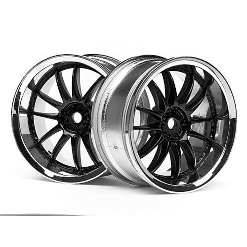 HPI 3286 Work XSA Wheel 26mm Chrome/Black 3mm Offset