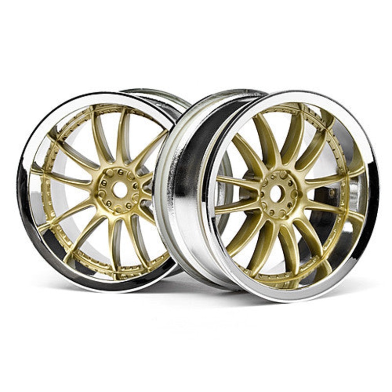 HPI 3297 Work XSA 02C Wheel 26mm Chrome/Gold 3mm Offset