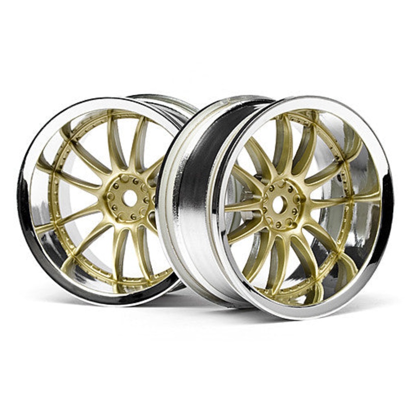HPI 3298 Work XSA 02c Wheel 26mm Chrome/Gold 6mm Offset