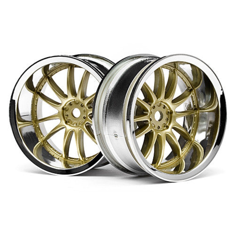 HPI 3299 Work XSA 02C Wheel 26mm Chrome/Gold 9mm Offset