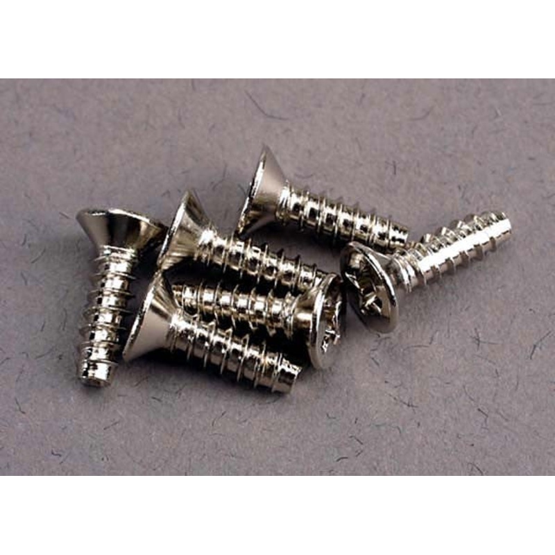TRAXXAS 3176 Screws, 3x10mm countersunk self-tapping (6)