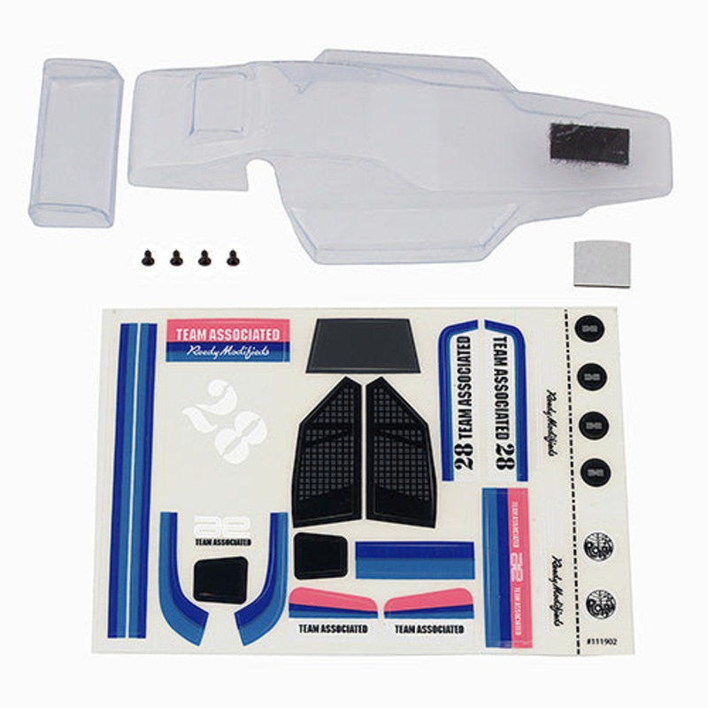 ASSOCIATED 21437 RC28 BUGGY BODY, CLEAR