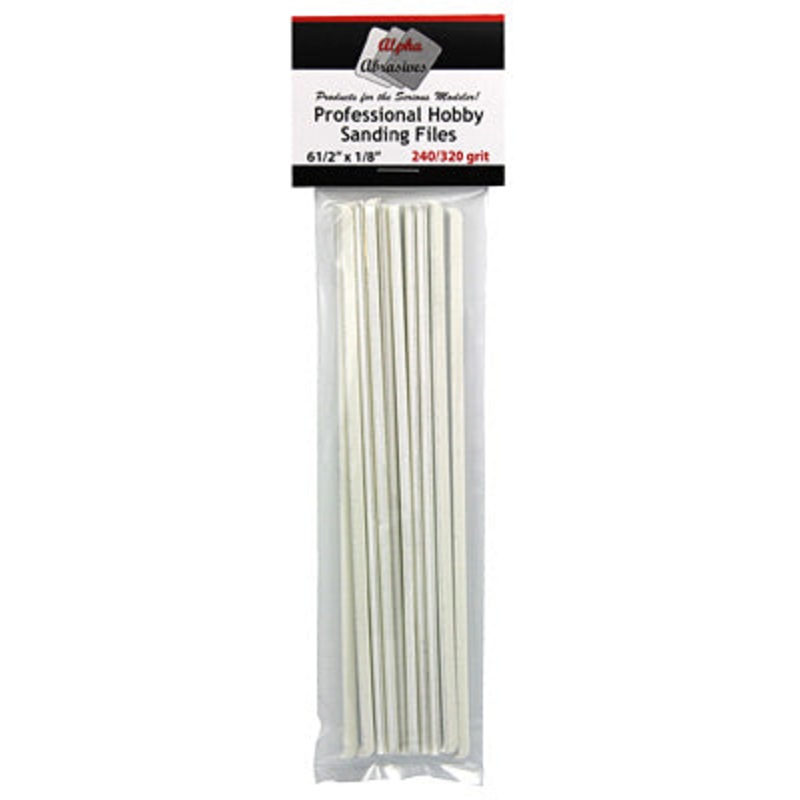 ALPHA ABRASIVES 0307 1/8" Professional Sanding Files 240 / 320 grit