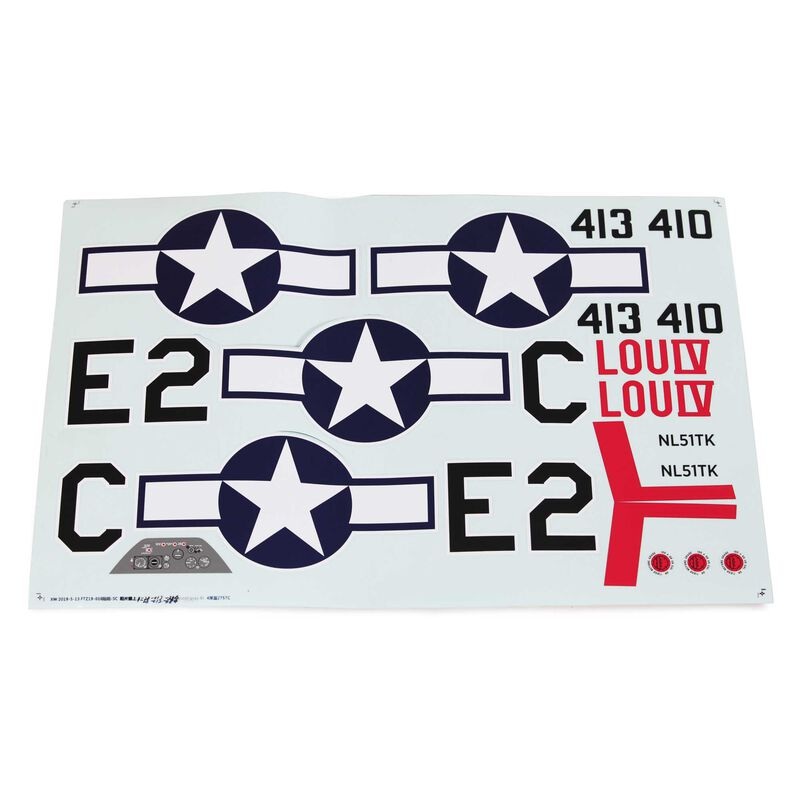 EFLITE EFL01270 Decal Sheet: P-51D 1.5m Mustang