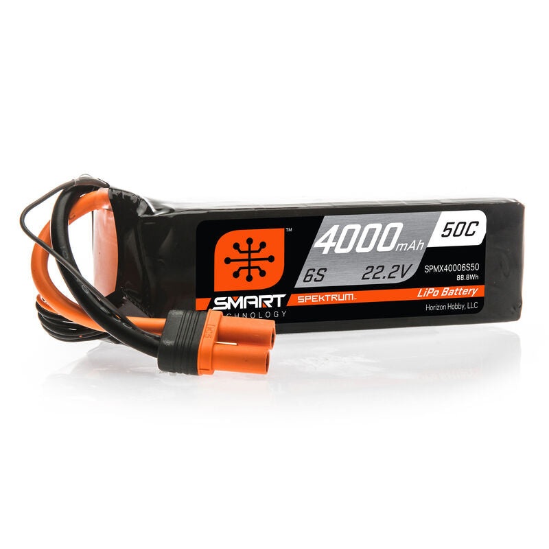 SPEKTRUM SPMX40006S50 22.2V 4000mAh 6S 50C Smart LiPo Battery IC5