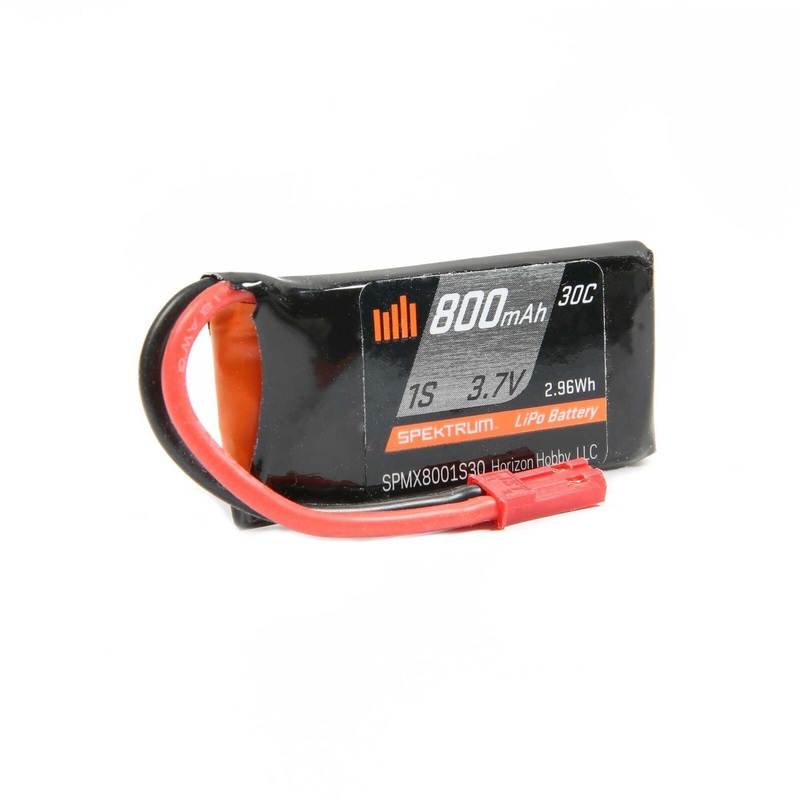 SPEKTRUM SPMX8001S30 800mAh 1S 3.7V 30C LiPo Battery; JST