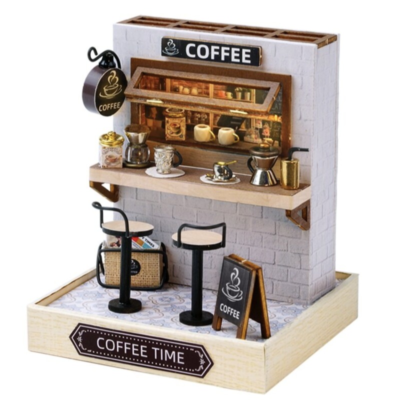 Cute Room - Coffee Time Palm-Sized DIY Miniature Room Kit (QT-048)