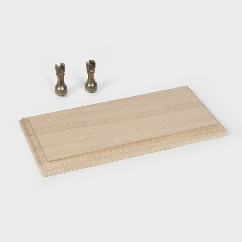 OCCRE - Solid Oak Base + 2 Brass Cast Iron Brackets (19164)