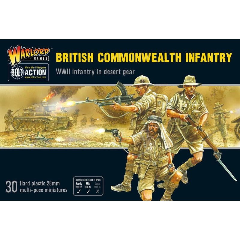 Warlord - Bolt Action  British Commonwealth Infantry (In Desert Gear)