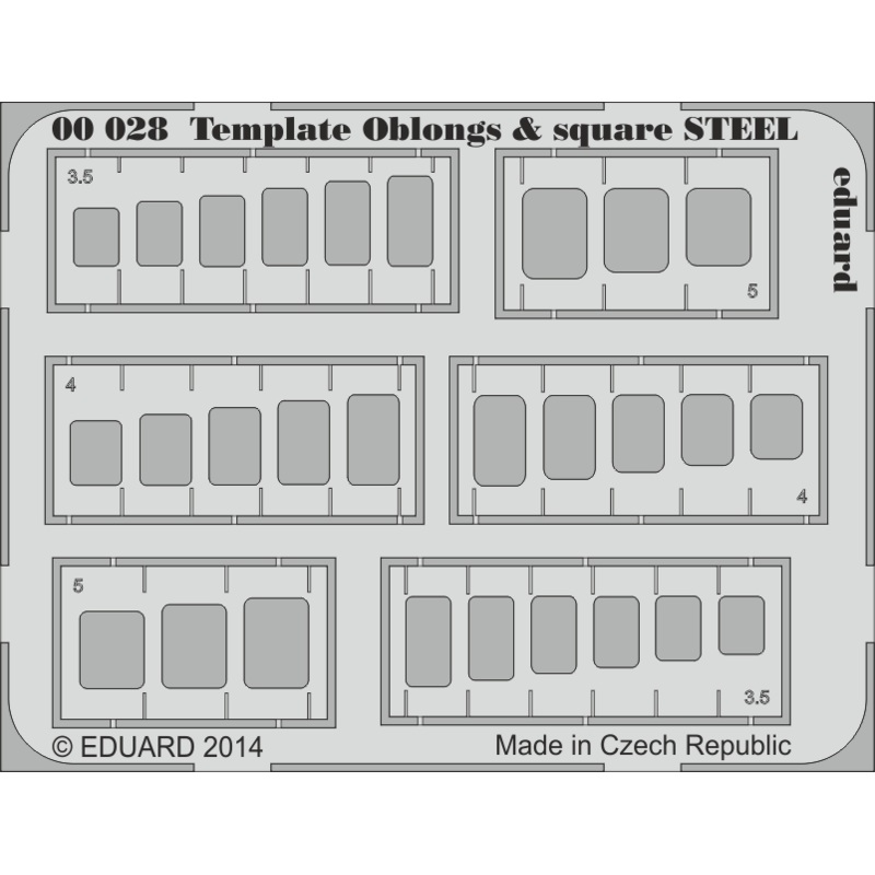 Eduard -  Template Oblongs & Square STEEL (00028)