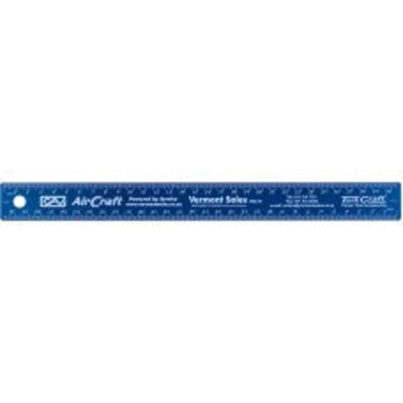 Tork Craft - Stainless Steel Ruler 300mm Cork Backed Blue