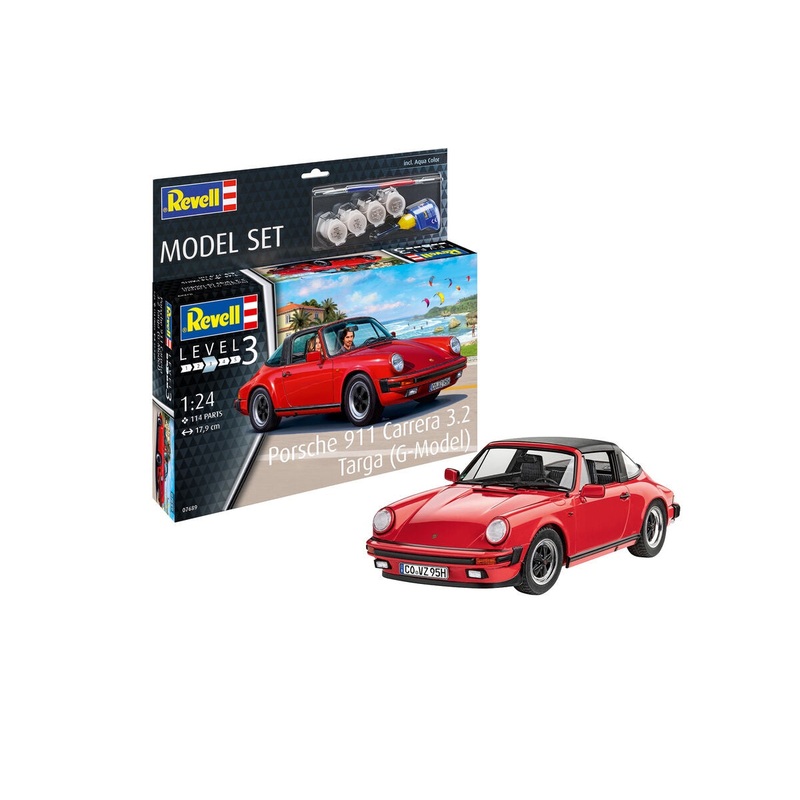 Revell - 1/24 Porsche 911 Carrera 3.2 Targa (Model set Incl. Paint)