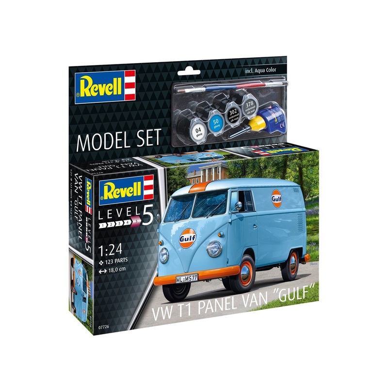 Revell - 1/24 VW T1 Panel Van (Gulf) (Model Set Incl. Paint)