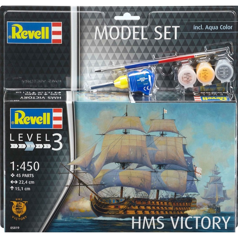 Revell - 1/450 HMS Victory (Model set Incl.Paint)