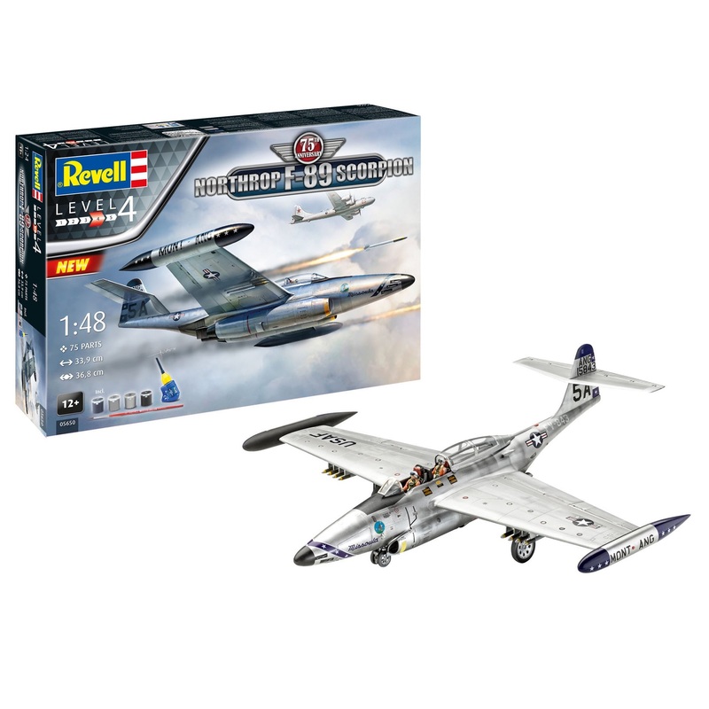 Revell - 1/48 Northrop F-89 Scorpion "75th Anniversary Edition" Gift Set (Model Set Incl. Paint)