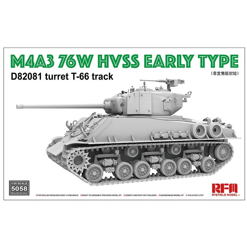RFM - 1/35 M4A3 76W HVSS Early type D82081 turret T-66 track