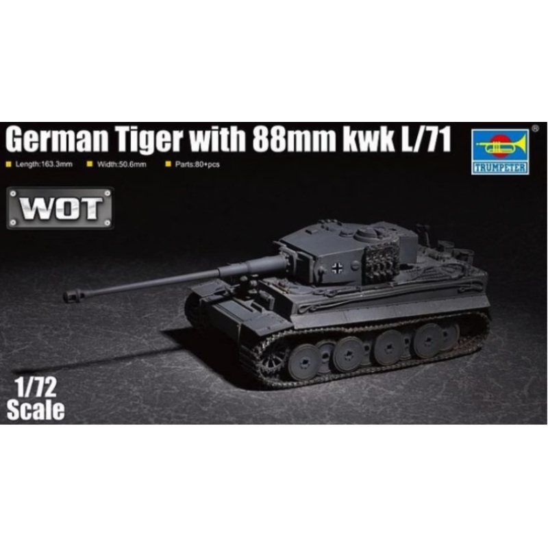 Trumpeter - 1/72 German Tiger w/ 88mm Kwk L/71