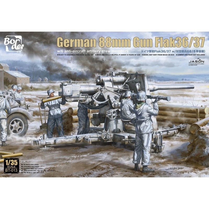 Border Model - 1/35 German 88mm Gun Flak37 w/ 6 Anti-Aircraft Artillery
