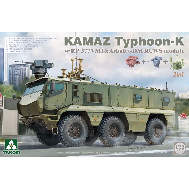 Takom - 1/35 KAMAZ Typhoon-K with RP-377VM1 & Arbalet-DM RCWS module  (2in1)