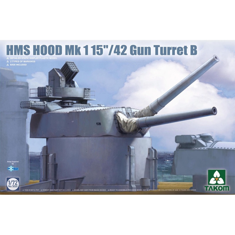 Takom - 1/72 HMS HOOD Mk1 15"/42 Gun Turret B
