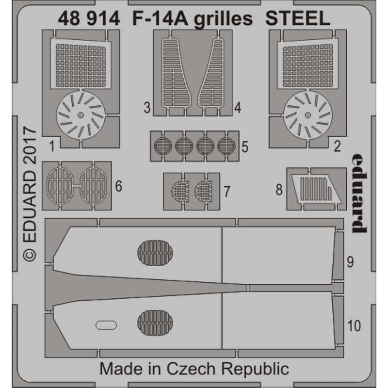 Eduard - 1/48 F-14A Grilles STEEL (for Tamiya) 48914