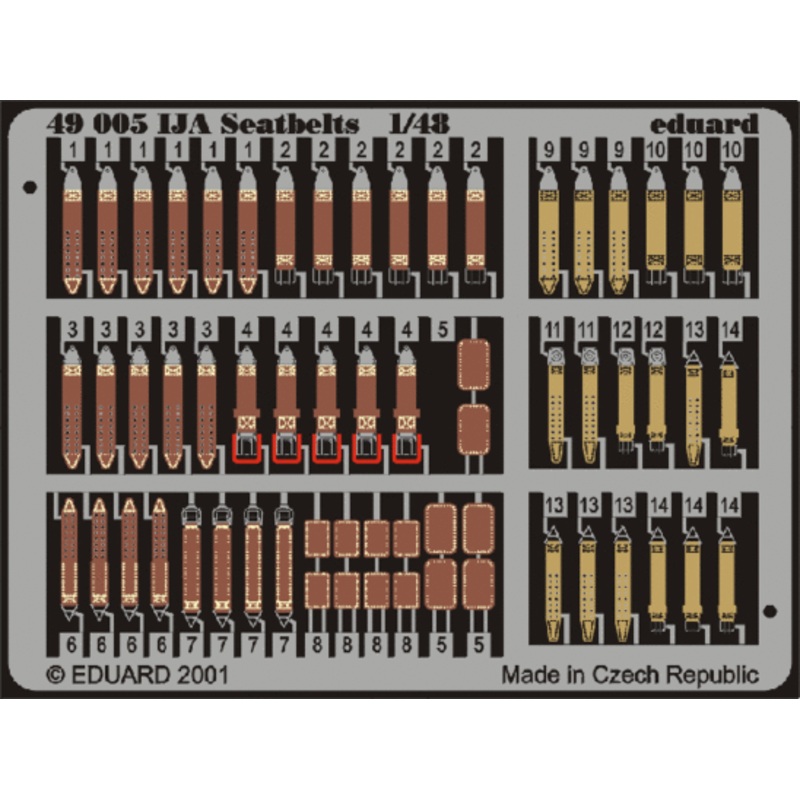 Eduard - 1/48 Seatbelts IJA (Color photo-etched) 49005