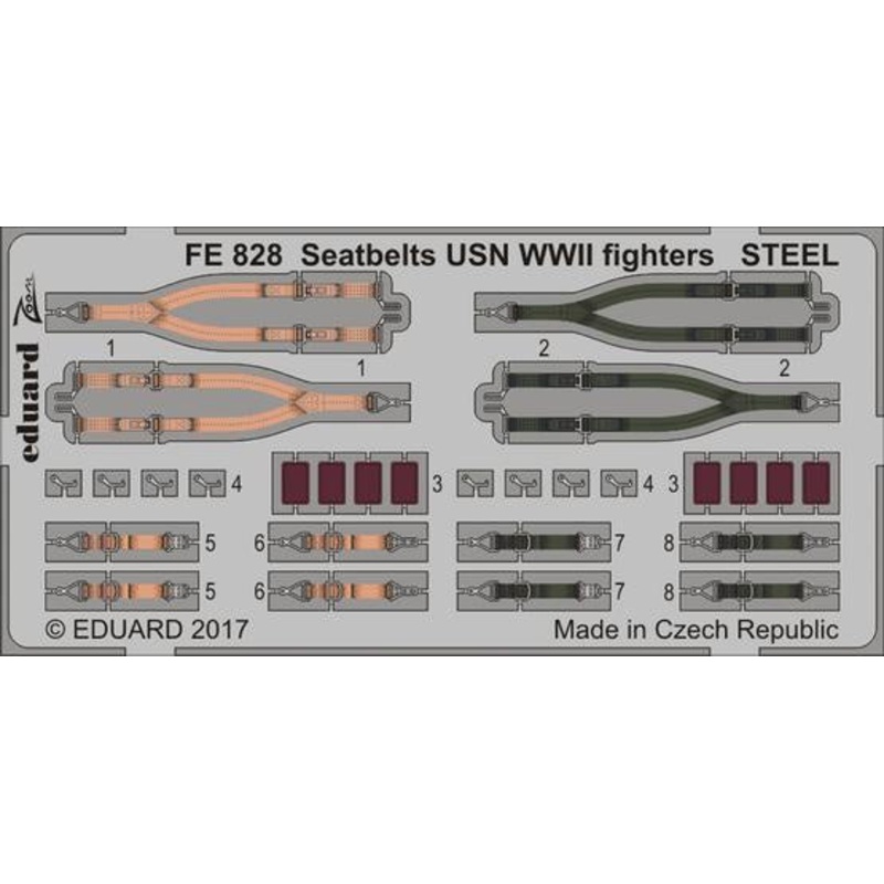 Eduard - 1/48 Seatbelts USN WWII fighters STEEL (Color Photo-etched) FE828