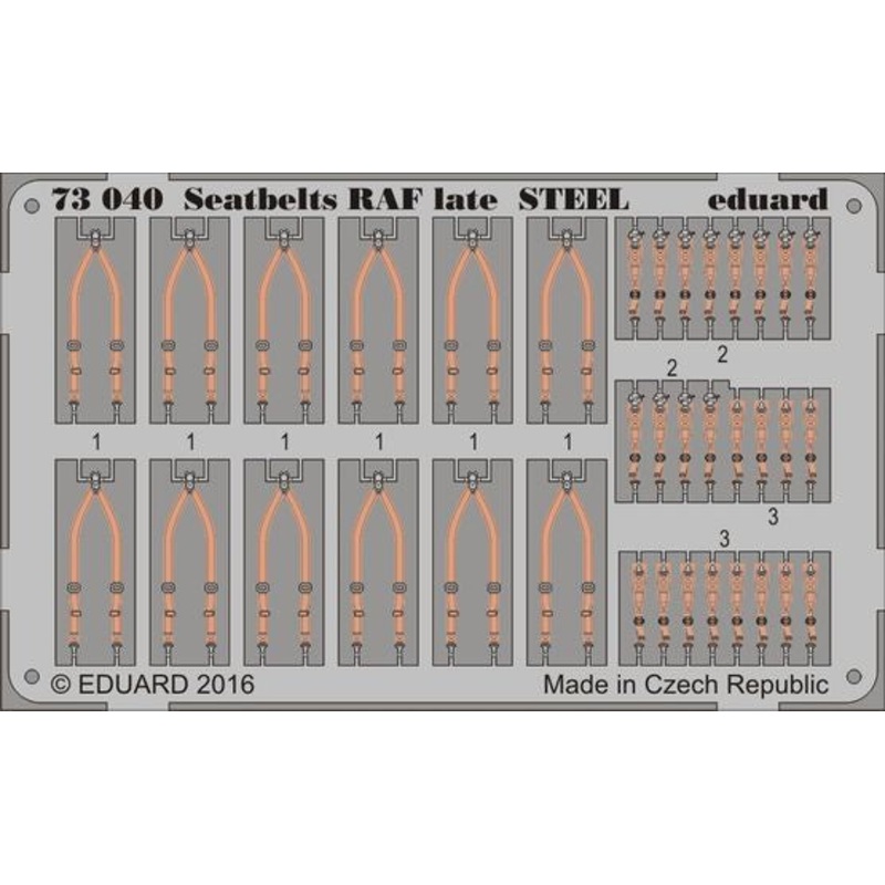 Eduard - 1/72 Seatbelts RAF late STEEL (Color photo-etched) 73040