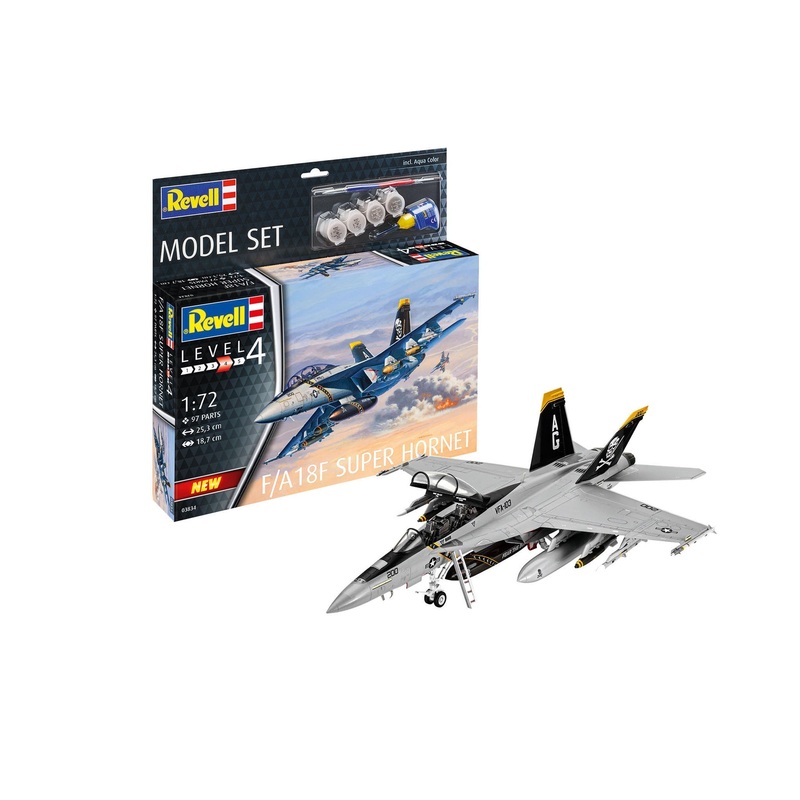 Revell - 1/72 F/A-18F Super Hornet (Model Set Incl. Paint)
