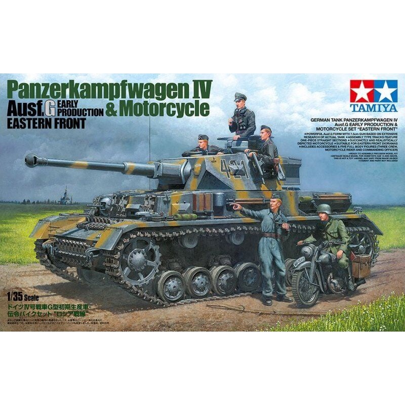 Tamiya - 1/35 PZKW IV Ausf.G Early Production w/ Motorcycle