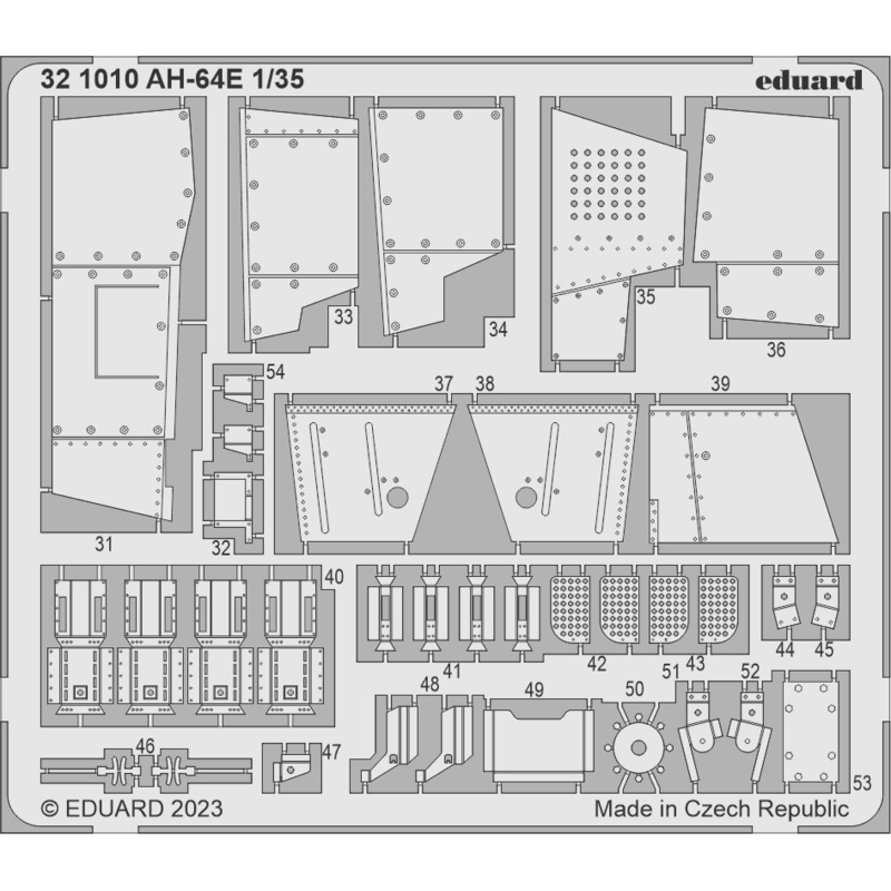 Eduard - 1/35 AH-64E (Color photo-etched) (for TAKOM) 321010