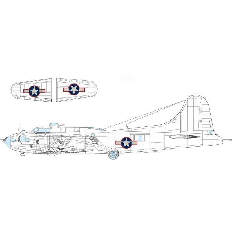 Eduard - 1/48 B-17F US National Insignia w/ Red Outline Masking sheet (for Eduard) EX1054
