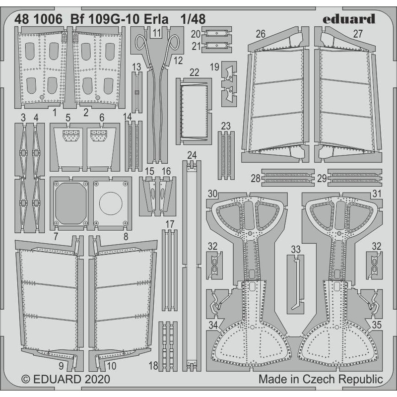 Eduard - 1/48 Bf 109G-10 Erla (Photo-etched) (for Eduard) 481006