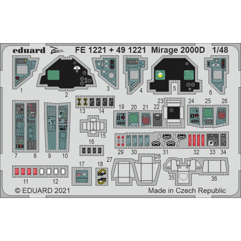 Eduard - 1/48 Mirage 2000D (Photo-etched) (for Kinetic) 491221
