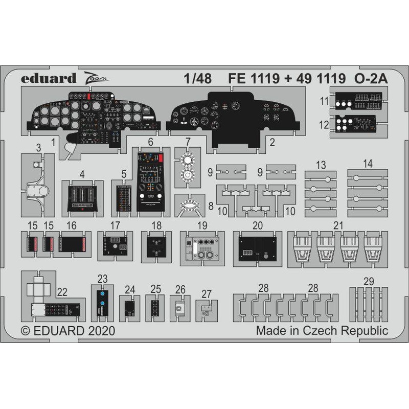 Eduard - 1/48 O-2A (Color photo-etched) (for ICM) FE1119