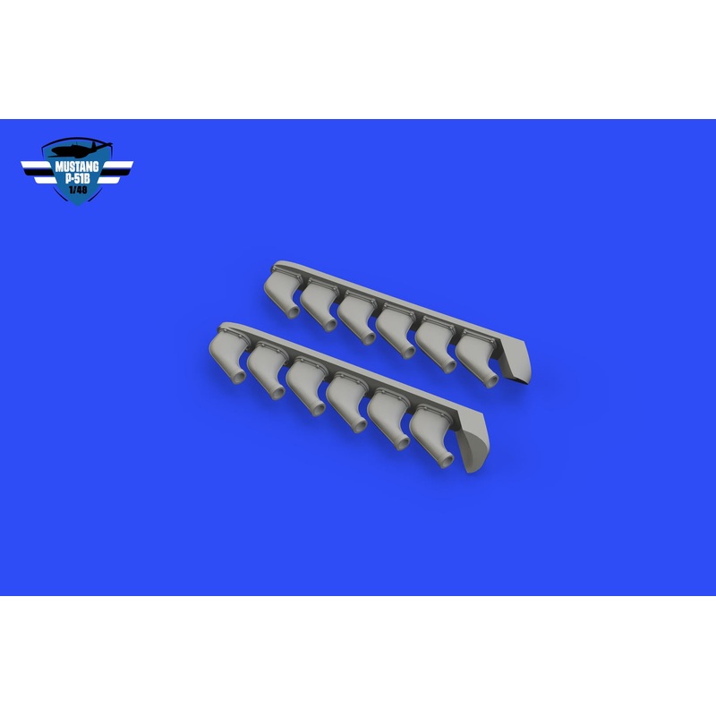 Eduard - 1/48 P-51B/C Exhaust Stacks Brassin set (for Eduard) 648992